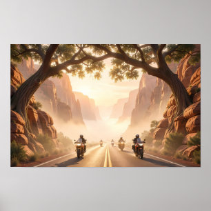 Póster de Golden Canyon Ride al amanecer