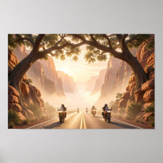 Póster de Golden Canyon Ride al amanecer