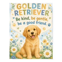 Póster de Golden retriever sé amable
