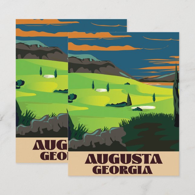 Póster de golf de Augusta Georgia (Anverso / Reverso)