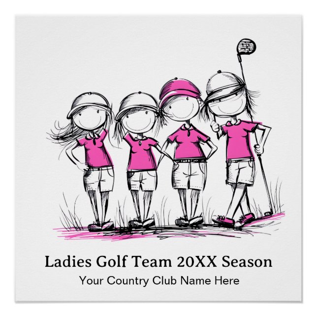 Poster de golf de mujeres personalizadas - Persona (Anverso)