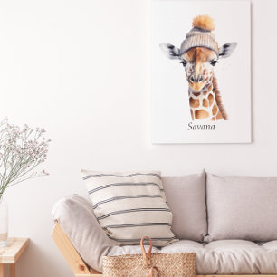 Póster de Gorro de Invierno de Jirafa de Custom Be