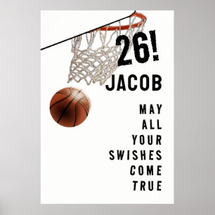Póster de graduación de baloncesto personalizado