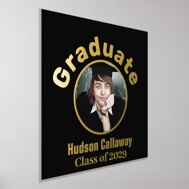 Poster de graduación de Relieve metalizado dorado  (Distribución)