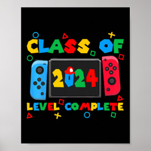Póster De Graduado Senior De Video Gamer De 2024