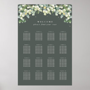 Póster de gráfico de asientos de 24x36" 16 mesas d