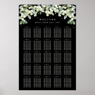 Póster de gráfico de asientos de 24x36" 25 mesas p