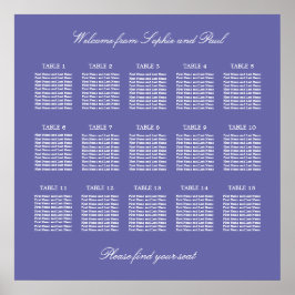 Póster de gráfico de asientos de boda de mesa 15 d