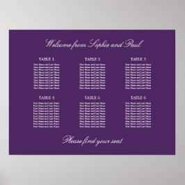 Póster de gráfico de asientos de boda de mesa 6 Mo