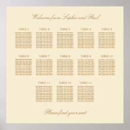 Póster de gráfico de asientos de boda de mesa Crea