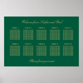 Póster de gráfico de asientos de mesa 10 beige dor