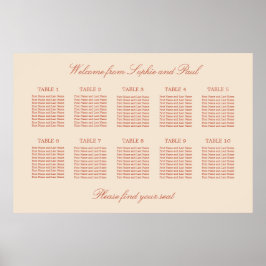 Póster de gráfico de asientos de mesa 10 de Terrac