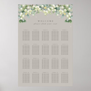 Póster de gráfico de asientos Greige 24x36" 20 mes