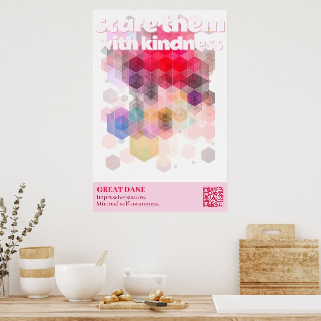 Póster de Gran Danés Asústalos con amabilidad (Cocina)