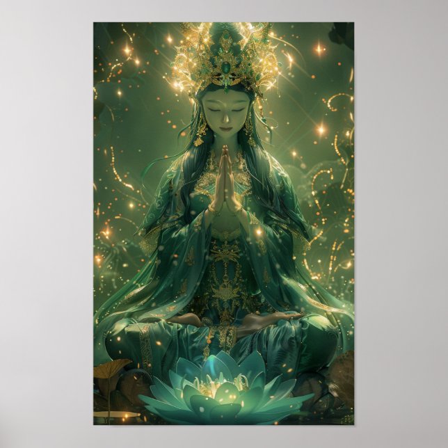 Poster de Green GuanYin - Arte budista sereno (Frente)