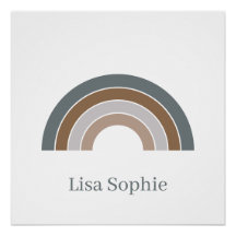 Poster de guardería arcoiris de palisandro y lavan