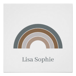 Poster de guardería arcoiris de palisandro y lavan