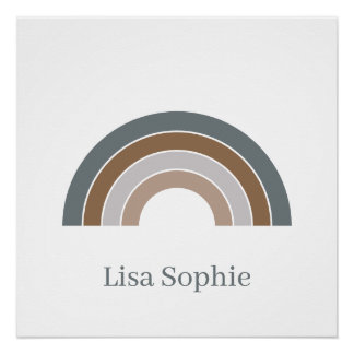 Poster de guardería arcoiris de palisandro y lavan