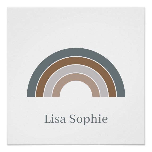 Poster de guardería arcoiris de palisandro y lavan (Anverso)