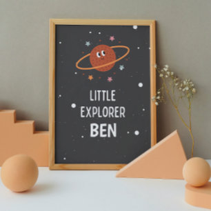 Póster de guardería con nombre personalizado Littl