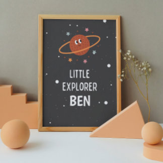 Póster de guardería con nombre personalizado Littl