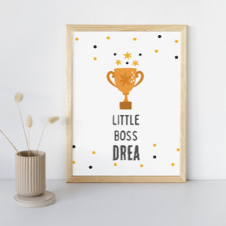 Póster de guardería con nombre personalizado Littl
