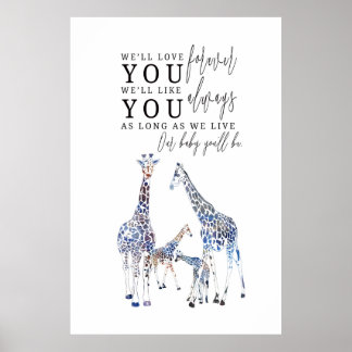 Póster de guardería de animales, tema Safari, Fami