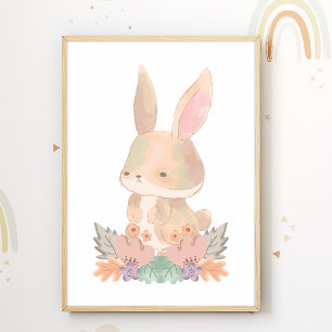 Póster de guardería de conejito lindo decoración d