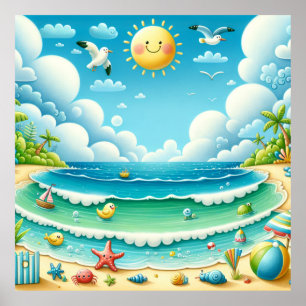 Póster de Guardería de Playa