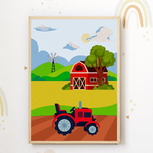 Póster de guardería de tractor Impresión Decoració