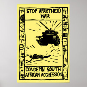 Póster de guerra del apartheid en Sudáfrica Nelson