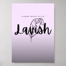 Póster de guión lujoso Arte de pared lila minimali