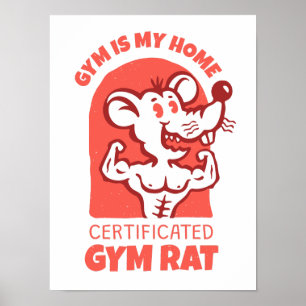 Póster de Gym Rats. Arte divertido de pared sobre