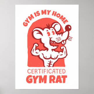 Póster de Gym Rats. Arte divertido de pared sobre
