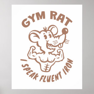 Póster de Gym Rats. Arte divertido para la pared d
