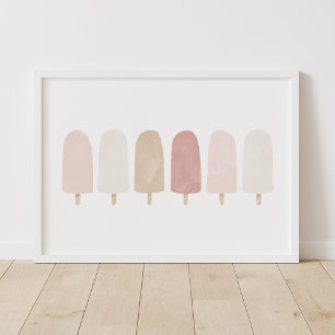 Póster de habitación de niñas con paletas de acuar