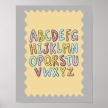 Póster de habitación de niños alfabeto