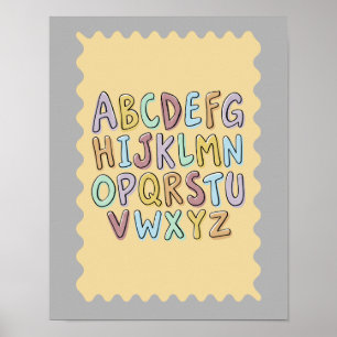 Póster de habitación de niños alfabeto