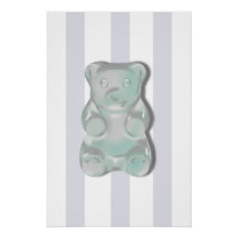 Póster de habitación de niños de oso de gominola g
