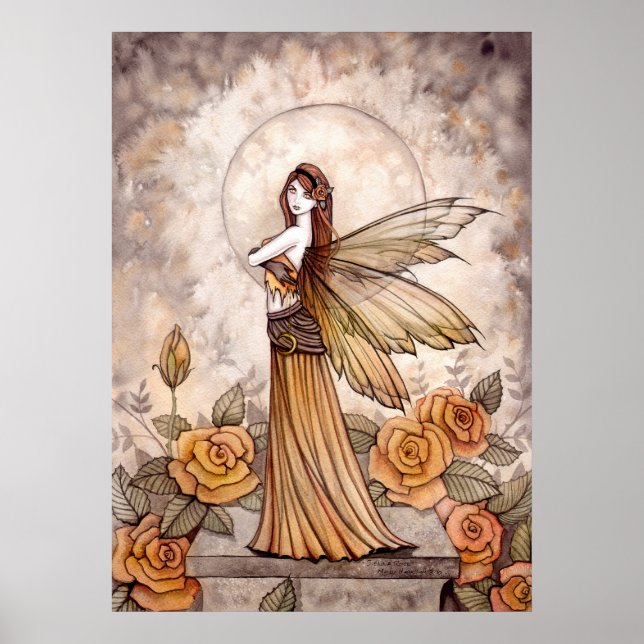 Póster de Hada de Rosa Hermosa por Molly Harrison (Frente)