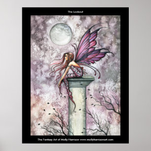 Póster de Hada Gótica Rosa Púrpura de Molly Harris