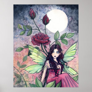 Póster de Hada Rosa Roja Gótica por Molly Harrison