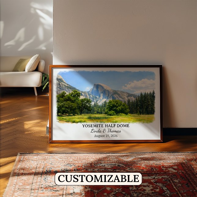 Póster de Half Dome de Yosemite California, Acuare (Subido por el creador)