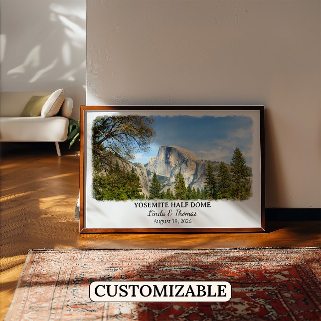Póster de Half Dome de Yosemite California, Acuare (Subido por el creador)