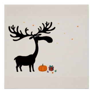 Póster de Halloween de alce