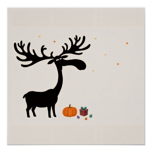 Póster de Halloween de alce (Anverso)