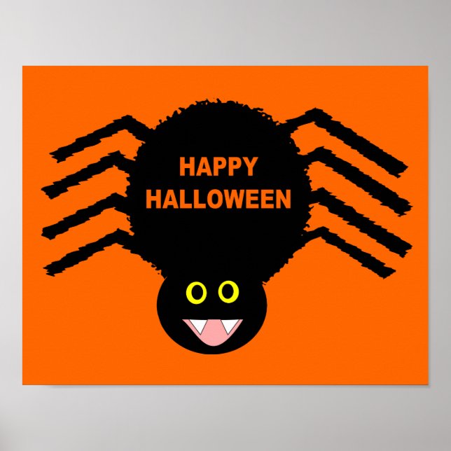 Póster de Halloween de Araña Negra (Frente)