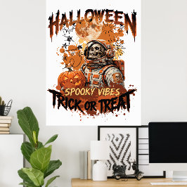 Póster de Halloween de astronauta espeluznante | T