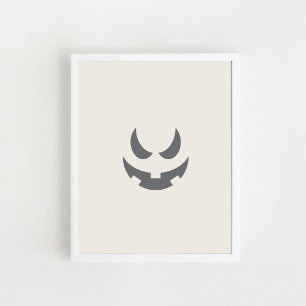 Póster de Halloween de Cara de Calabaza Caprichosa
