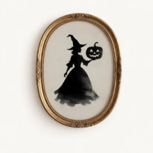 Póster de Halloween de linterna de bruja vintage